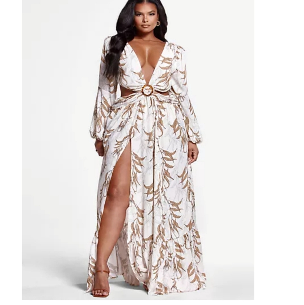 Fashiontofigure Cut Out Back Maxi Dress